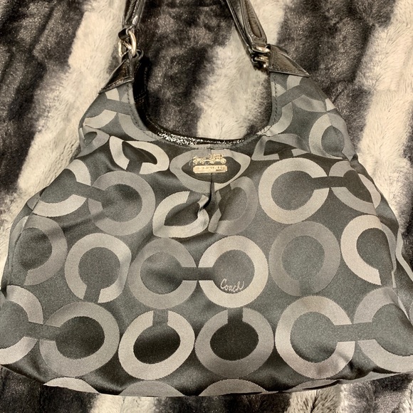 Coach Black Canvas Hobo Shoulder Bag - Picture 4 of 8